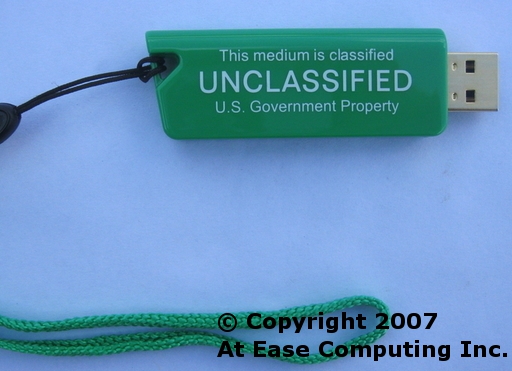 Unclassified silk screened USB drive