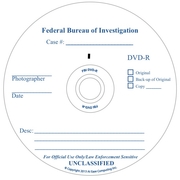 FBI Photo Disk Unclassified silk screened on CD/DVD Thermal printable media