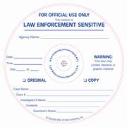Law Enforcement Sensitive silk screened on CD/DVD Thermal printable media