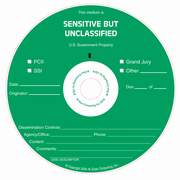 Sensitive But Unclassified silk screened on CD/DVD Thermal printable media